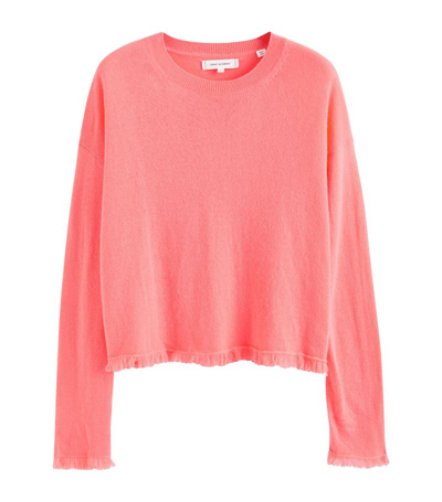 Chinti & Parker Frayed-edge Crew-neck Sweater In Pink