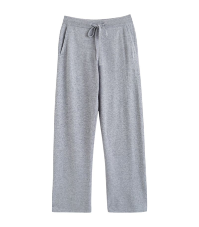 Chinti & Parker Logo-embroidered Cashmere Track Pants In Grey