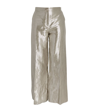 Marina Rinaldi Wide-leg Tailored Trousers In Grey