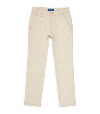 Stefano Ricci Kids' Linen-cotton Trousers (4-16 Years) In Beige