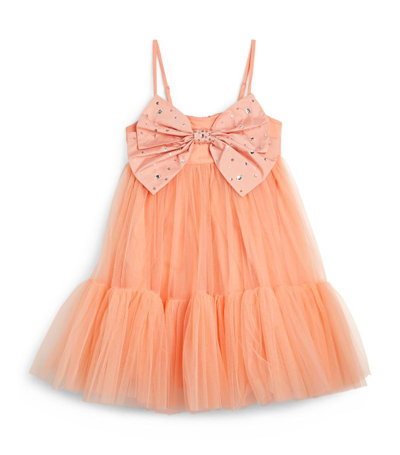 Tutu Du Monde Kids' Tulle Embellished Bow Dress (2-10 Years) In Orange