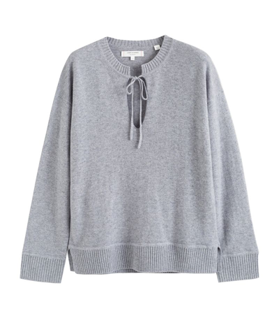 Chinti & Parker Cashmere Split-neck Sweater In Grey