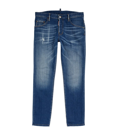 Dsquared2 Skater Fit Distressed Jeans In Blue