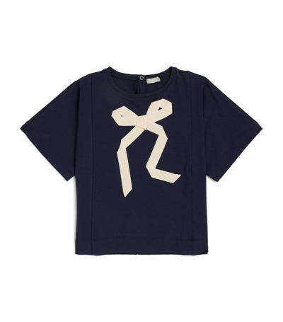 Il Gufo Kids' Bow Appliqué T-shirt (3-12 Years) In Blue