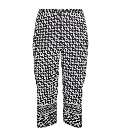 Marina Rinaldi Op-art Knitted Trousers In Blue