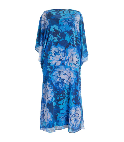 Marina Rinaldi Floral Maxi Dress In Blue