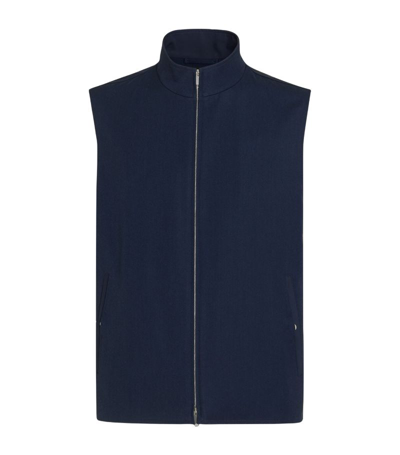 Zegna Wool Mohair And Silk Waistcoat In Utility Blue