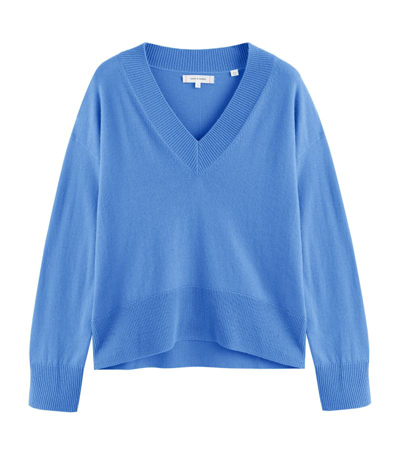 Chinti & Parker Wool-cashmere V-neck Sweater In Blue