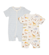 PUREBABY SET OF 2 COTTON ALL-IN-ONES (0-18 MONTHS)