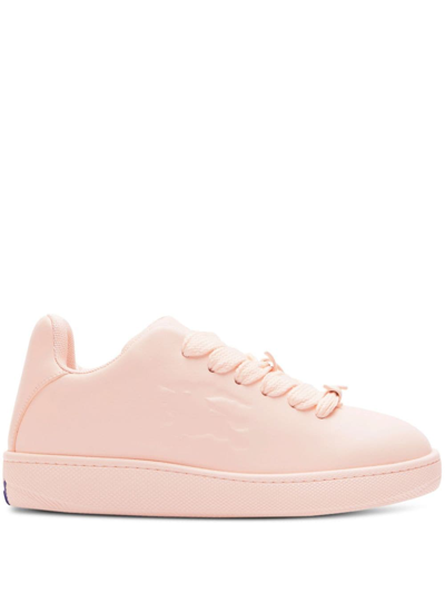 Burberry Bubble Lace-up Leather Sneakers In Pink