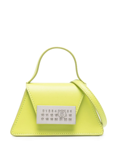 Mm6 Maison Margiela Mini Numeric Leather Bag In Green