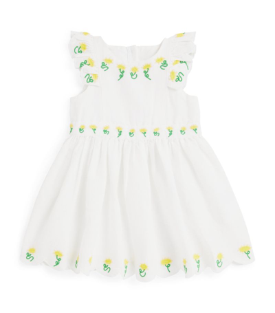 Stella Mccartney Floral-embroidered Dress (6-36 Months) In White