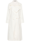 Issey Miyake Shaped Membrane Linen Trenh Coat In White
