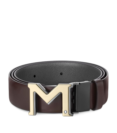 Montblanc Leather Reversible M Belt In Brown