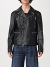 Alexander Mcqueen Slim-fit Zip-detailed Leather Biker Jacket In Black