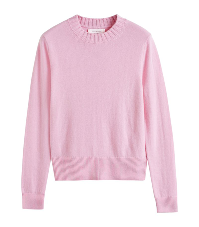 Chinti & Parker Crew-neck Cropped Jumper In Pink