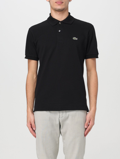 Lacoste Stretch Pique Short-sleeve Slim Fit Polo Shirt In Black