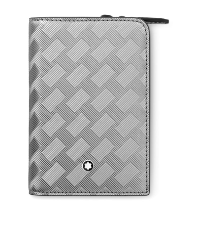 Montblanc Leather Extreme 2.0 Zipped Card Holder In Silver