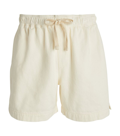Frame Cotton Terry Drawstring Shorts In Off White
