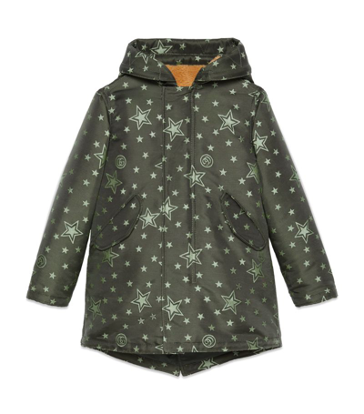 Gucci Kids' Double G Star-print Jacket (4-12 Years) In Green
