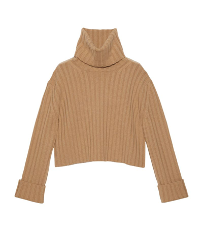 Gucci Cashmere-wool Ribbed Sweater In Neutrals