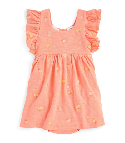 Purebaby Embroidered Floral Dress (0-24 Months) In Pink
