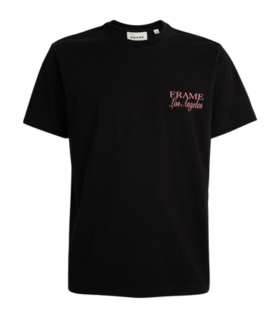 Frame Los Angeles Logo T-shirt In Black