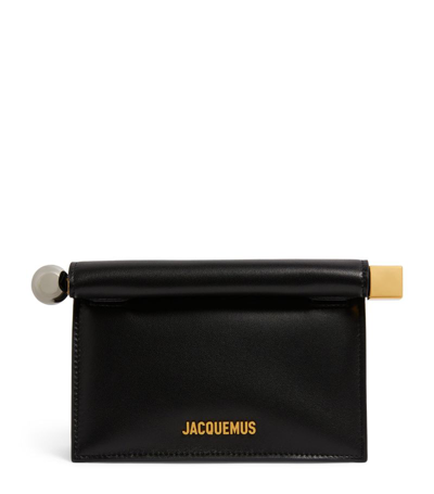 Jacquemus Mini Leather Pochette Cross-body Bag In Black