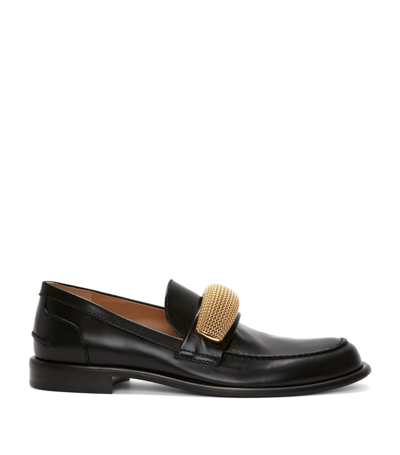 Jw Anderson Buckle-detail Leather Loafers In Black