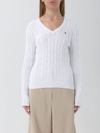 Polo Ralph Lauren Kimberly Polo Pony Cable-knit Jumper In White