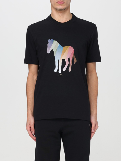 Ps By Paul Smith Zebra Craft Cotton T Shirt In Black