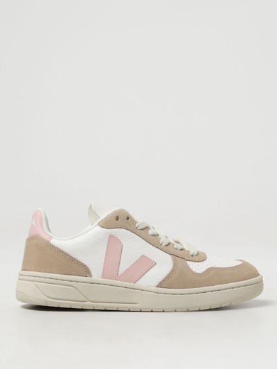 Veja V-10 Sandy Blond Sneakers Women In White,beige,pink