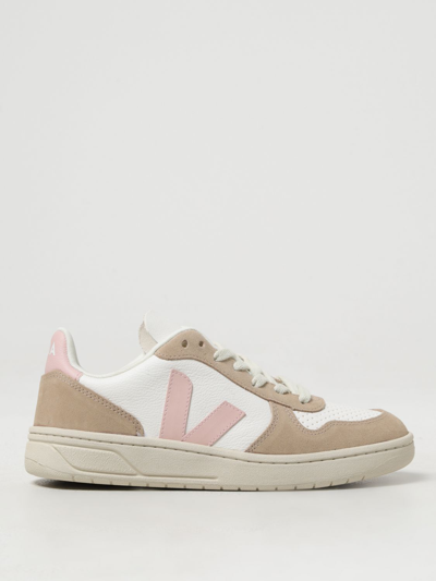 Veja V-10 Sneaker In Extra White Petale Sahara
