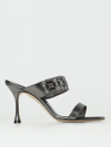 Manolo Blahnik Larapa 90 Grey Metallic Nappa Sandals In Gold