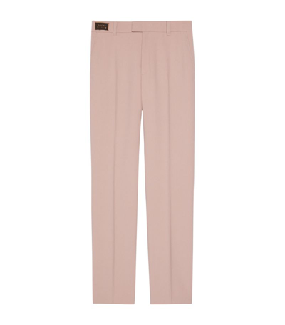 Gucci Wool Straight-leg Trousers In Pink