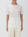 Jil Sander Comfort Fit White Logo T-shirt In White