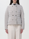 Moorer Double-breasted Quilted Down Coat With Shiny Buttons In Pearl