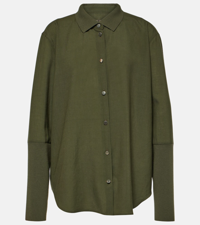 Loro Piana Wool Shirt In Sencha Green