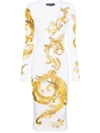 Versace Jeans Couture Dress With Long Sleeves In White