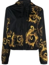 Versace Jeans Couture Black And Gold Casual Jacket In Black