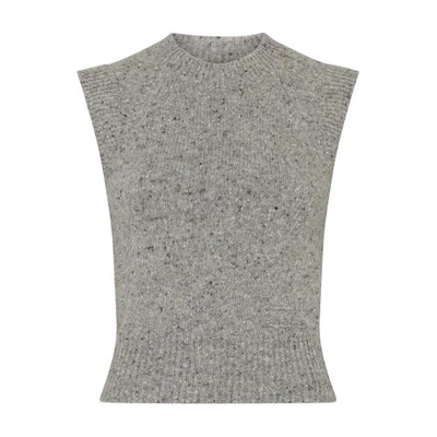 Ami Alexandre Mattiussi Sleeveless Sweater In Heather Grey/096