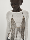 MASSIMO DUTTI CHAIN TOP WITH BEADS