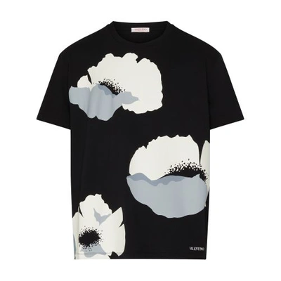 Valentino Printed T-shirt In Nero_grigio