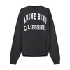 Anine Bing Miles Relaxed-fit Oversized Cotton Sweatshirt With Contrasting Logo In Vintage_black
