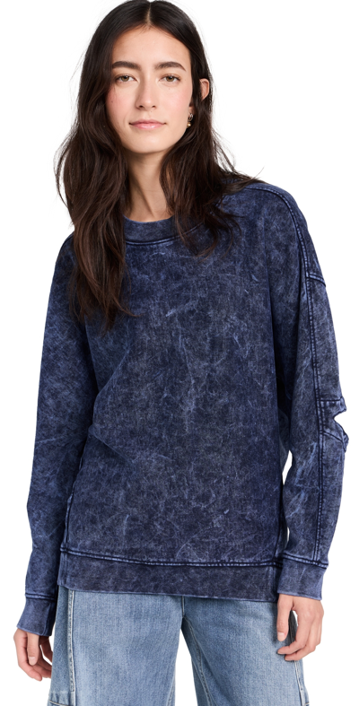 Tibi Acid Wash Cocoon Sweatshirt Acid Navy