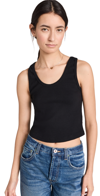 Perfectwhitetee Structured Rib Bra Friendly Tank True Black In True Black