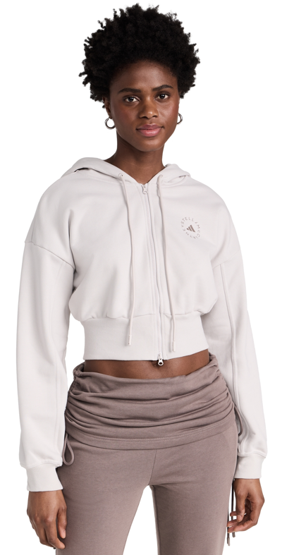 Adidas By Stella Mccartney Logo-print Cropped Hoodie In White