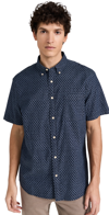 FAHERTY STRETCH PLAYA SHIRT MIDNIGHT FISH SCALE