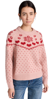 THE GREAT THE SWEETHEART PULLOVER BLUSH W/ CHERRY