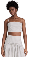 STAUD FEDERICO TOP IVORY MICRO STRIPE